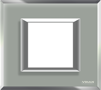 Realone Premium Real Glass Crystal Silver Mirror Plate