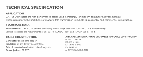 Specification - Lan Cables